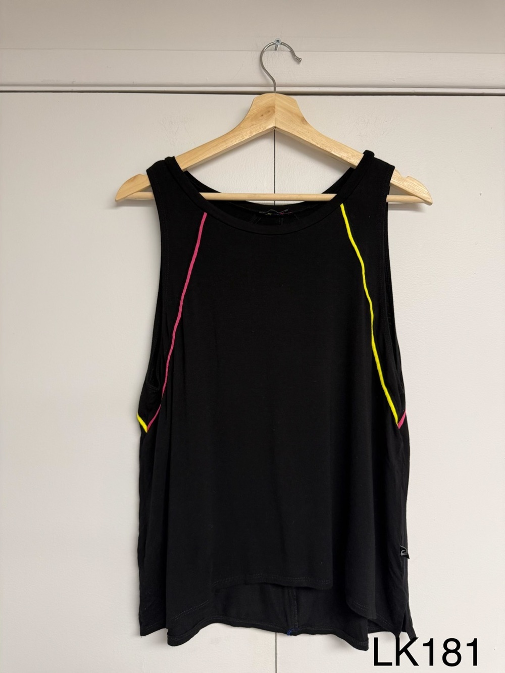 Terez Black Neon Piping Tank Top Large